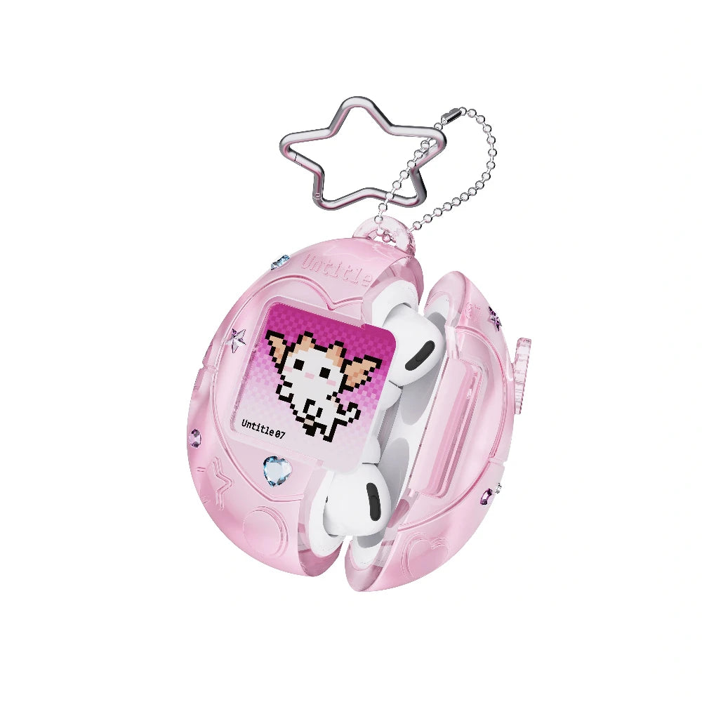 Cute For Tamagotchi Style Airpods 4/Pro 2/1 Earphone Case Transparent Soft Silicone Earphone Case With Cartoon Lanyard Sticker