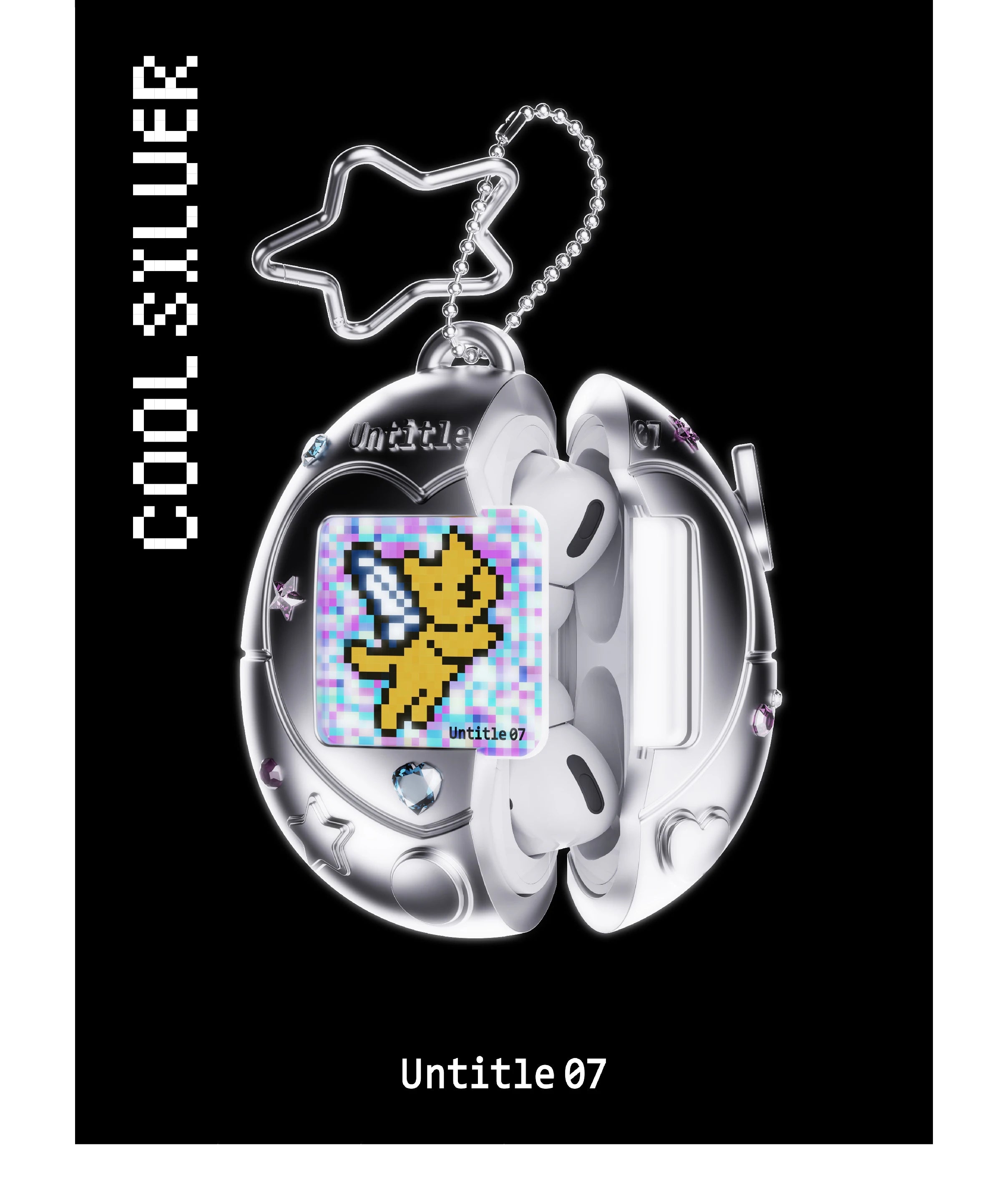 Cute For Tamagotchi Style Airpods 4/Pro 2/1 Earphone Case Transparent Soft Silicone Earphone Case With Cartoon Lanyard Sticker