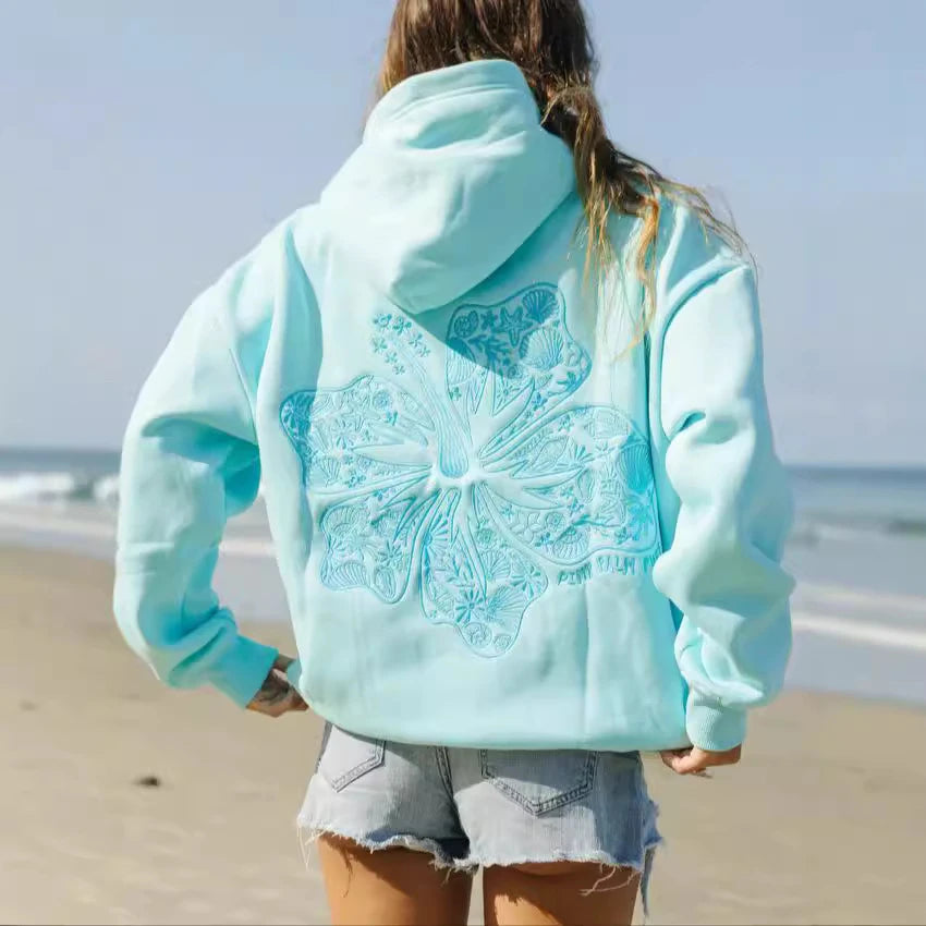 Embroidery Hoodie For Woman 2026 Spring Hooded Long Sleeve Pullover Autumn Girl Home Outdoor Comfort Casual Sweatshirt