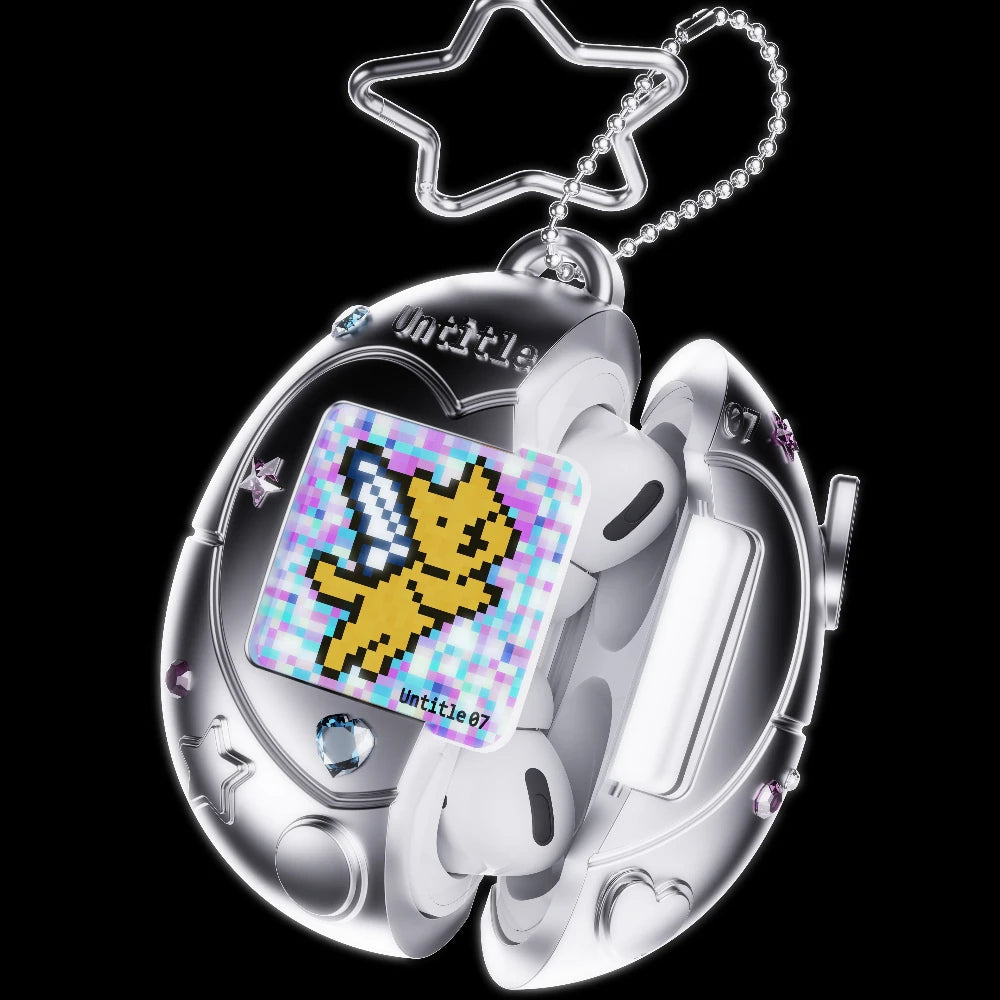 Cute For Tamagotchi Style Airpods 4/Pro 2/1 Earphone Case Transparent Soft Silicone Earphone Case With Cartoon Lanyard Sticker
