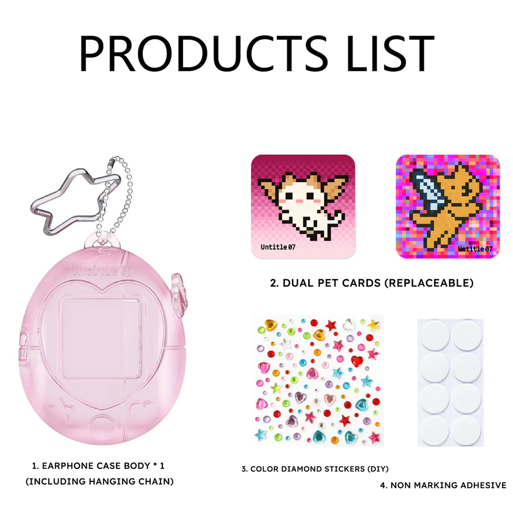 Cute For Tamagotchi Style Airpods 4/Pro 2/1 Earphone Case Transparent Soft Silicone Earphone Case With Cartoon Lanyard Sticker