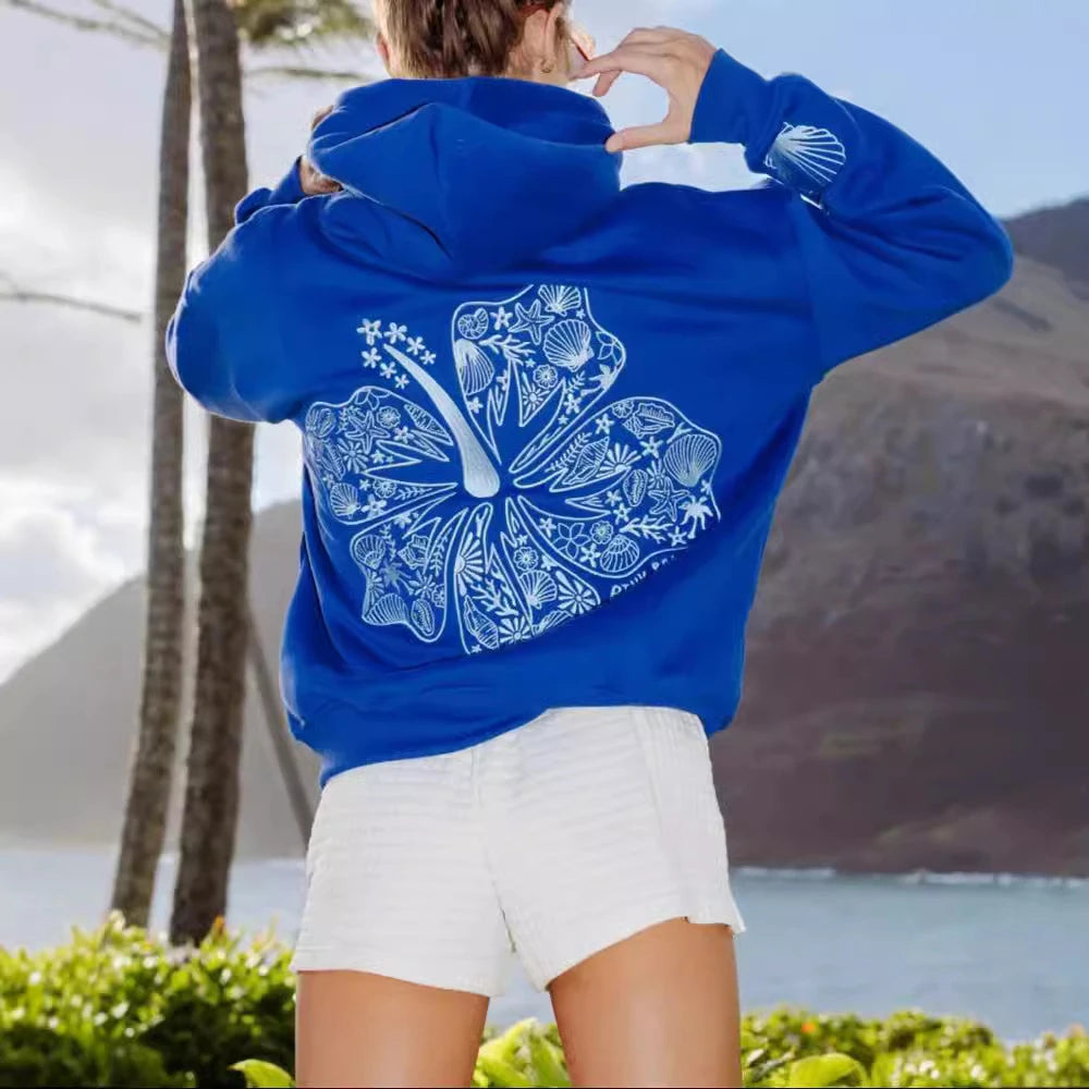 Embroidery Hoodie For Woman 2026 Spring Hooded Long Sleeve Pullover Autumn Girl Home Outdoor Comfort Casual Sweatshirt
